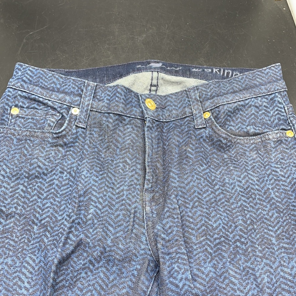7 for all Mankind Herringbone Stretch Skinny Jeans Sz 29 - Picture 6 of 7